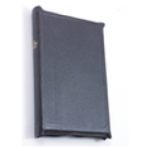 Bible cuir noir, à rebords, format moyen / piel negra