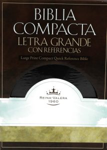 Biblia RVR Compacta con referencias. Letra grande. Negra piel fabricada.